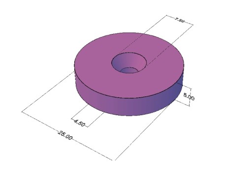 Magnetický krúžok MP 25x7,5x4,5x5 N38 na skrutku