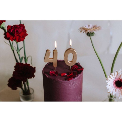 Torta SVIEČKA ČÍSLO 0 ZLATÁ narodeninová piker glamour dekorácia