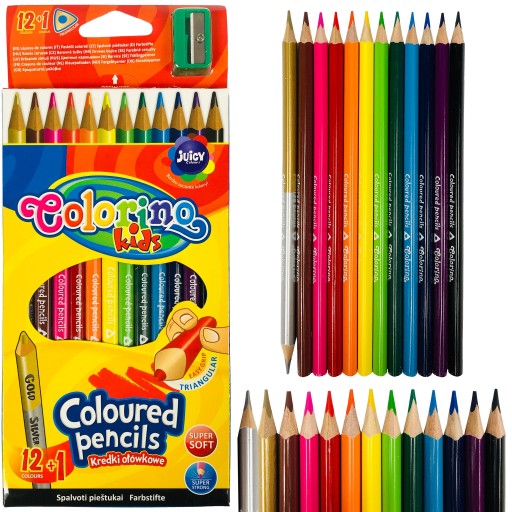 COLORINO farbičky TRIANGULAR SCHOOL, MÄKKÉ, 12 FARIEB Orezávatko