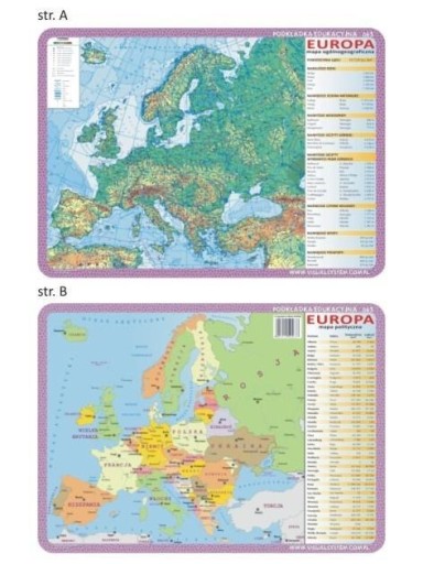 EDU PAD. 063 - FYZIKÁLNE MAPY EURÓPY A POĽSKO.