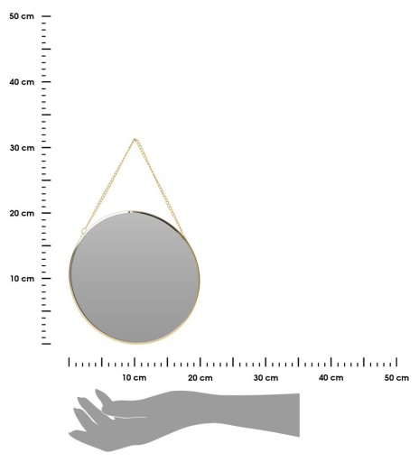 Okrúhle zrkadlo 20 cm, závesné zlaté