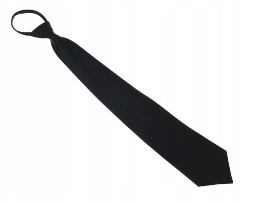 Čierna látková kravata, široká, hladká, na zips, klasická, elegantná