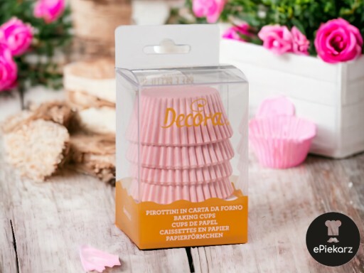 ZNAČKOVÉ VEĽKÉ KOLÍČKY NA MUFFINY RUŽOVÉ DEKORA 75 KS