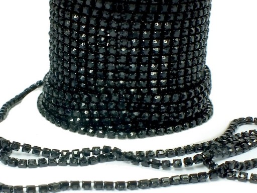 Čierna zirkónová stuha 2 mm - 20 cm