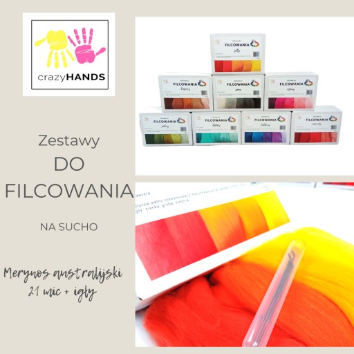 Merino vlna, sada farieb, 3 ihlice: červená