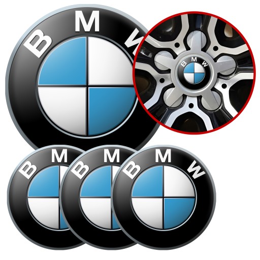4 Emblémy Stredy ráfikov Kryty kolies BMW SET TOP 60 mm