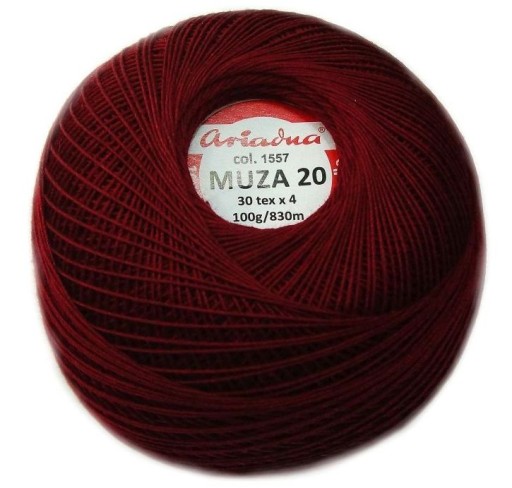 Cordonka MUZA 20 Ariadna 1557 bordová 100g/820m