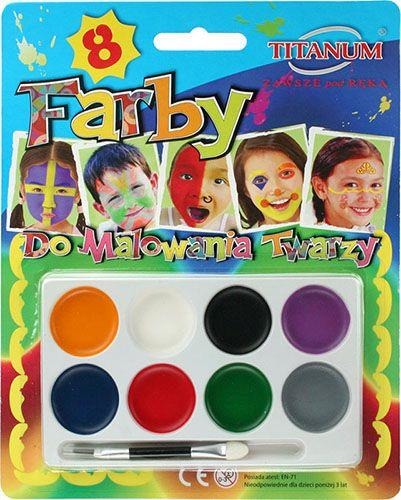 Farby na tvár, 8 farieb + aplikátor