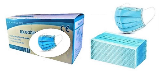 HYGIENICKÉ MASKY MASKY OCHRANNÁ MASKA 50 KS JEDNORÁZOVÉ