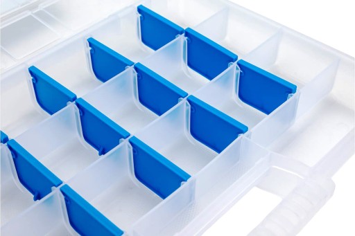 ORGANIZÁTOR box priehradky SKRUTKY návnady drobnosti korálky 19,5x29cm