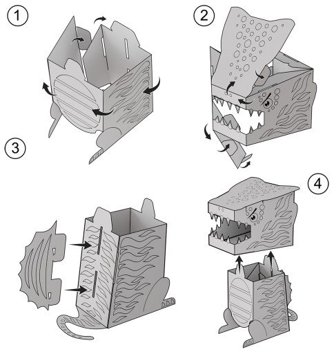 Model Spinosaurus s kockou hlavou