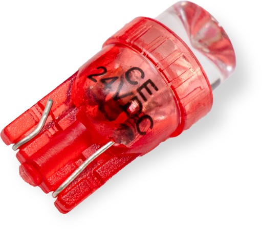 T10 LED ŽIAROVKA 24V W5W W3W ČERVENÁ