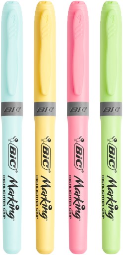 BIC Highlighter Grip Pastelový zvýrazňovač 4 farieb