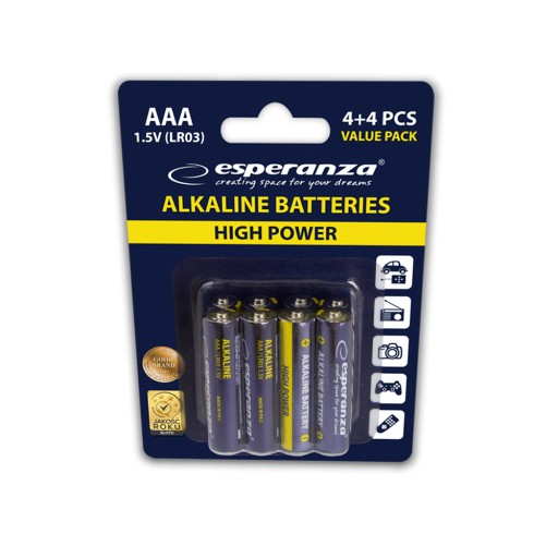AAA BATÉRIE ALKALICKÉ MALÉ TYČKY 1,5 V 8 KS (R3) 8 KS VÝKONNÝ