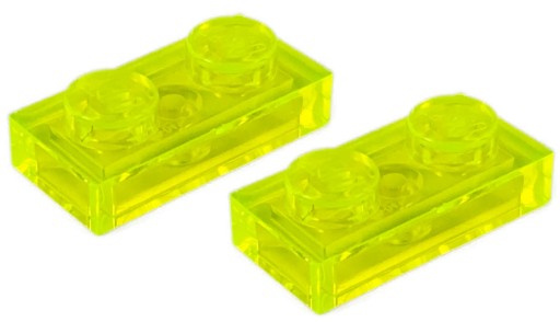 LEGO tanier 1x2 priehľadná neónová zelená 3023/6240224