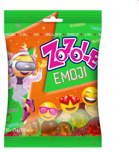2 X 75G ZOZOLE EMOJI JELLIES s príchuťou ovocia a koly