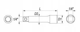 YATO - PREDLŽOVACÍ KĽÚČ 1/4'' 152 MM