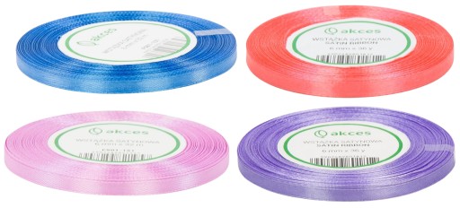 4 x Saténová stuha 6mm 32m - FAREBNÁ SADA