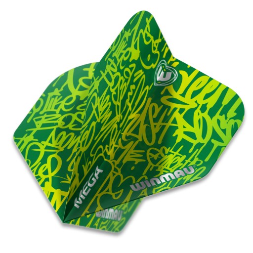 Šípkové perá Mega Standard Green Grafiti Winmau