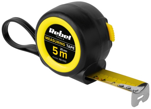 Zvinovací meter, lakovaná oceľ REBEL 5m 25mm