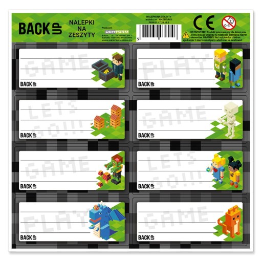 Nálepky na herný notebook pre chlapcov BackUP