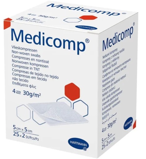HARTMANN - Medicomp 5x5cm, 25x2 ks. sterilné