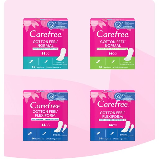 CAREFREE Cotton Feel Normal slipové vložky s vôňou aloe 20 ks