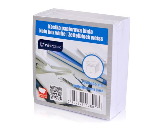 Papierová kocka 85x85, nelepená, biela INTERDRUK