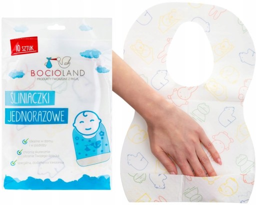 Bocioland Jednorazové podbradníky s vreckom, 10 ks