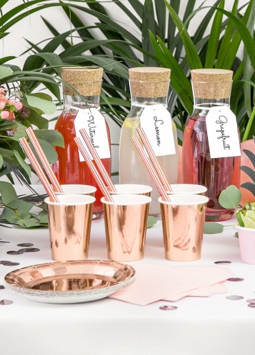 Súprava papierového riadu Rose Gold, POHÁRKY A TANIERE