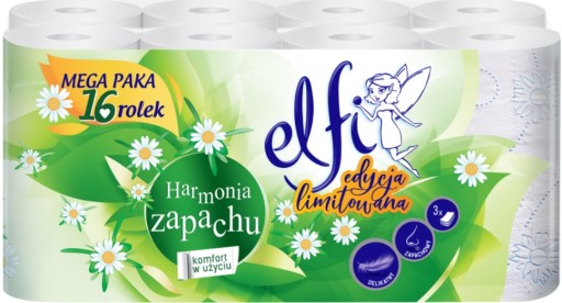 Harmančekový Elfi toaletný papier 16 roliek, 3 vrstvy