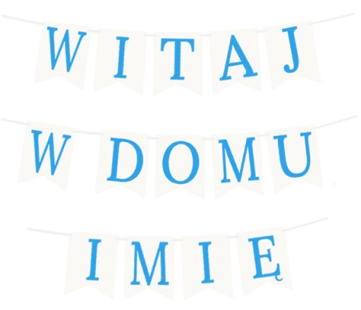 Banner Garland VITAJTE HOME + MENO Baby Shower