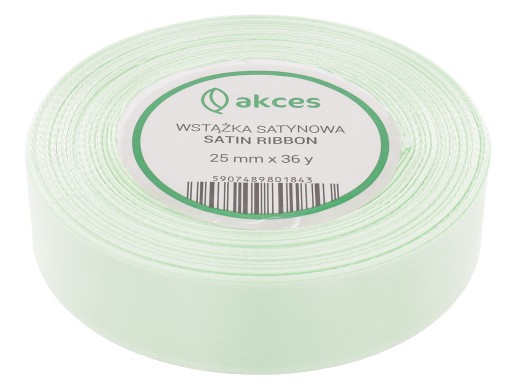 Ozdobná saténová stuha 25mm 32mb pistáciová
