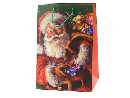 Darčeková taška Santa Claus, VIANOČNÝ vzor, veľkosť XL BIG TM65