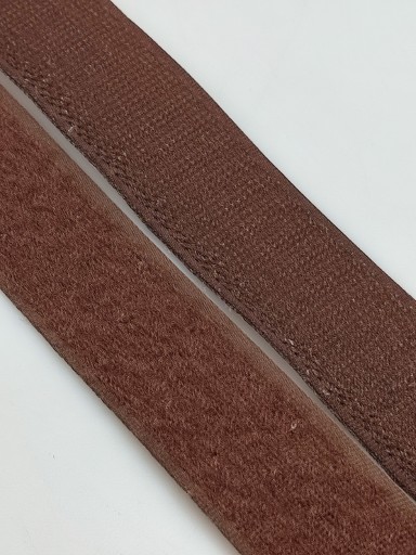 Páska na suchý zips 20 mm HNEDÁ 1 METER sada