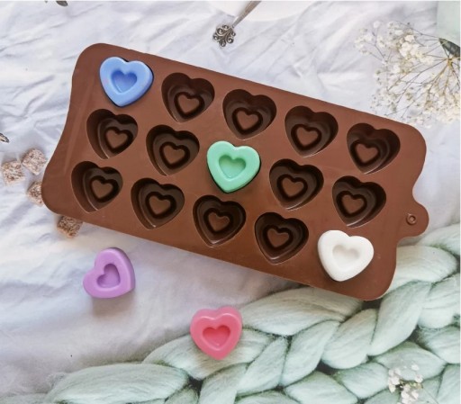 SILIKÓNOVÁ FORMA FORMA NA ČOKOLÁDU PRALINE ĽADOVÉ SRDCE SRDCE 15 KS