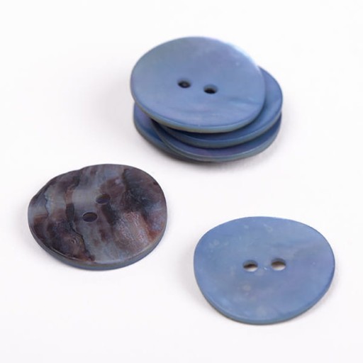 Perleťové perleťové gombíky konkávne modré 20 mm