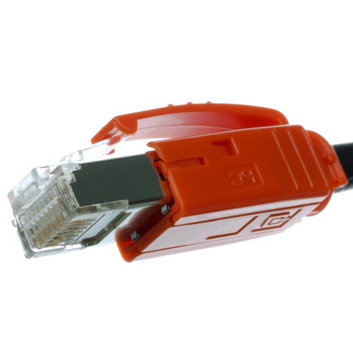 Zástrčka Telegartner RJ45, kategória 6A, oranžový kryt
