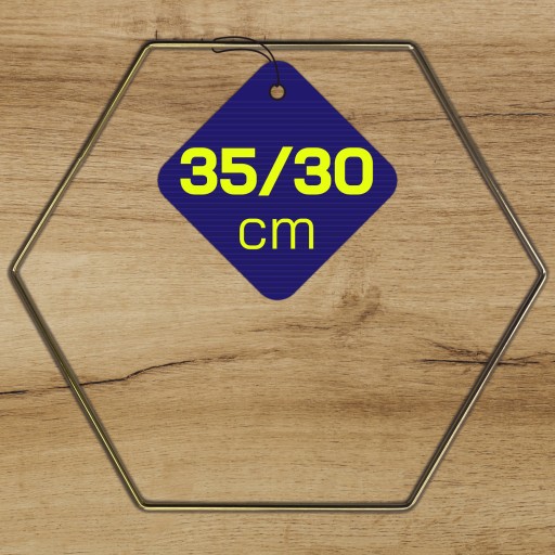 RING Kovové obruče Hexagon Dream Catcher ZLATÝ 35 cm makramé RUČNE VYROBENÉ