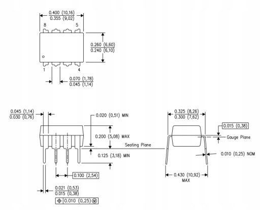LM393 P čip DIP-8 komparátor Originál TI