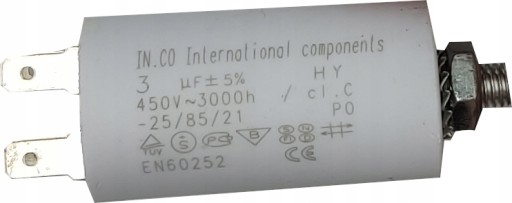Štartovací kondenzátor 3uF 450V International