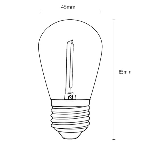 E27 1W Vintage LED FILAMENTOVÁ žiarovka PRE GIRLAND