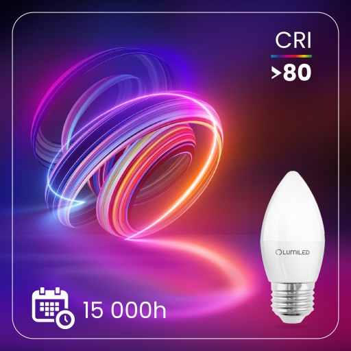 E27 LED žiarovka SVIEČKA 5W = 40W 4000K NEUTRÁLNA BIELE CCD SVIEČKA LUMILED