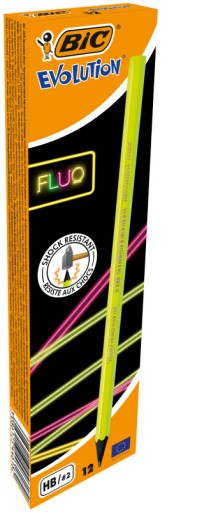 BIC Evolution FLUO HB ceruzka bez gumy, ŽLTÁ