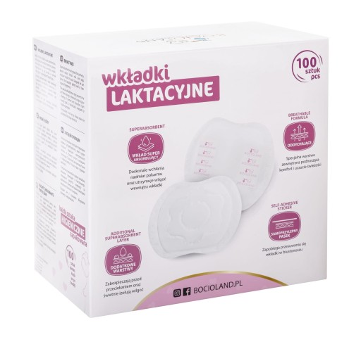 BOCIOLAND Absorpčné vložky na prsia BIG BACK 100x