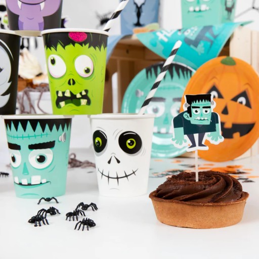 Halloweenske papierové poháre Monsters 6 ks.