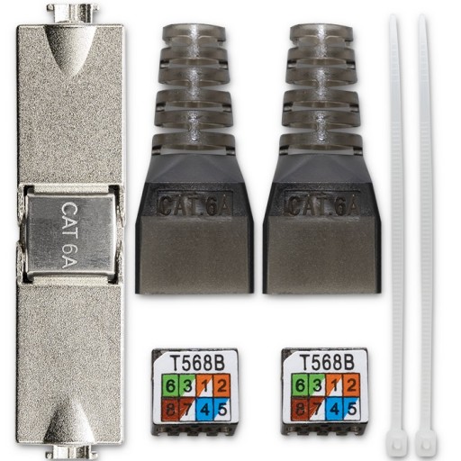 Qoltec Terminal RJ45 Plug-Free STP CAT6A JACK PIN T568B T568A