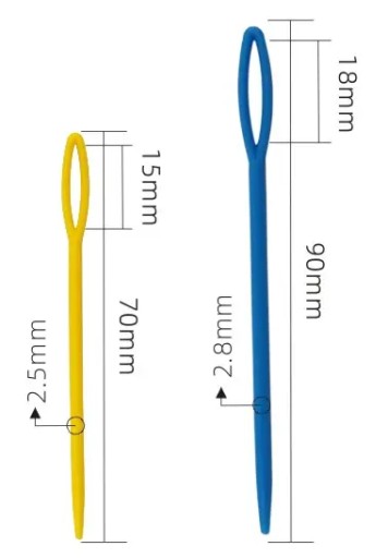 PLASTOVÉ IHLY NA VYŠÍVANIE VLNENÉ PRIADZE 7cm 9cm