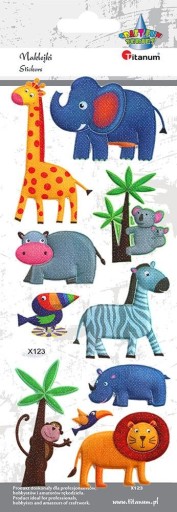 3D nálepky African animals v2 Titanum Craft-Fun Series