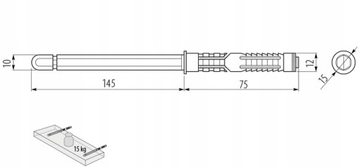 Neviditeľná podpera na rameno 10x145mm 4 ks
